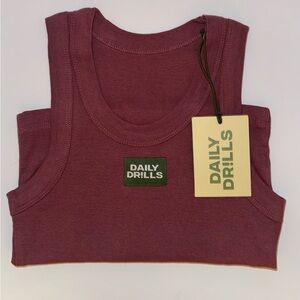 New with tags Daily Drills Ribbed Tank- Wine xs/s
